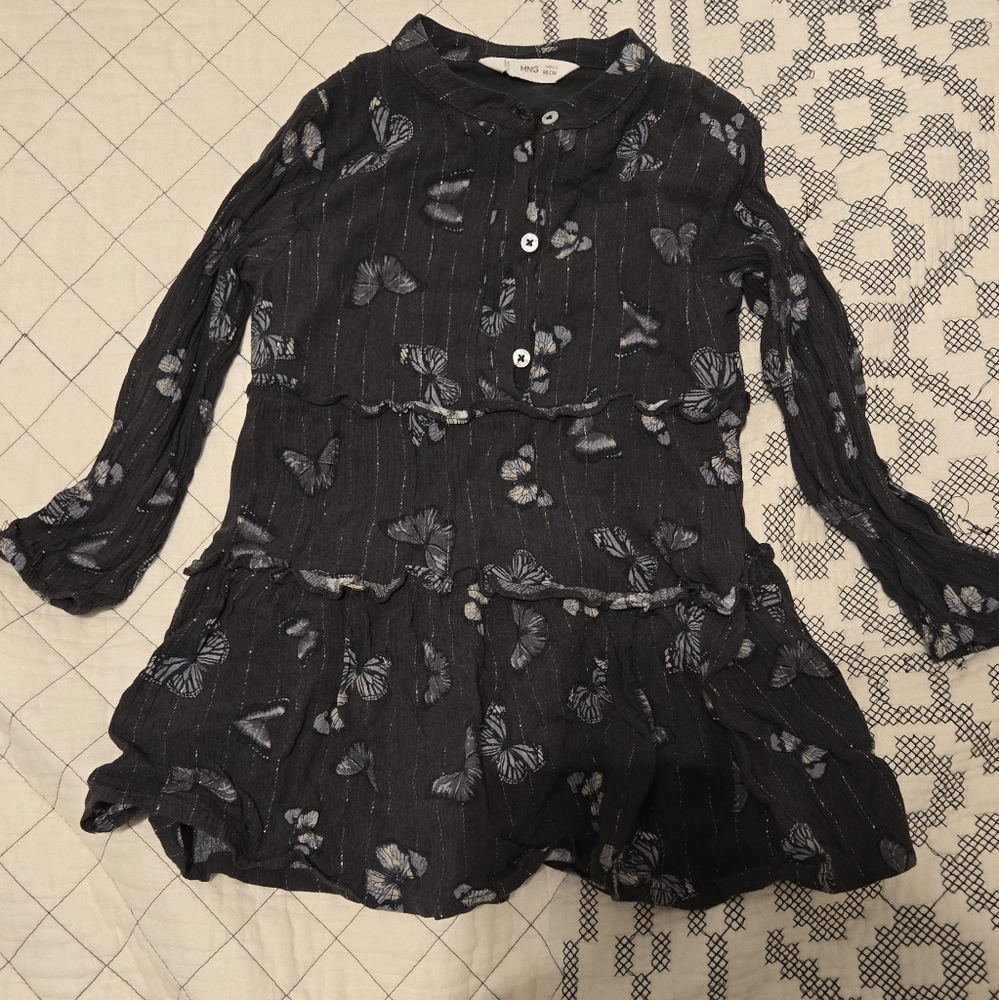 Mango Butterfly Metallic Dress